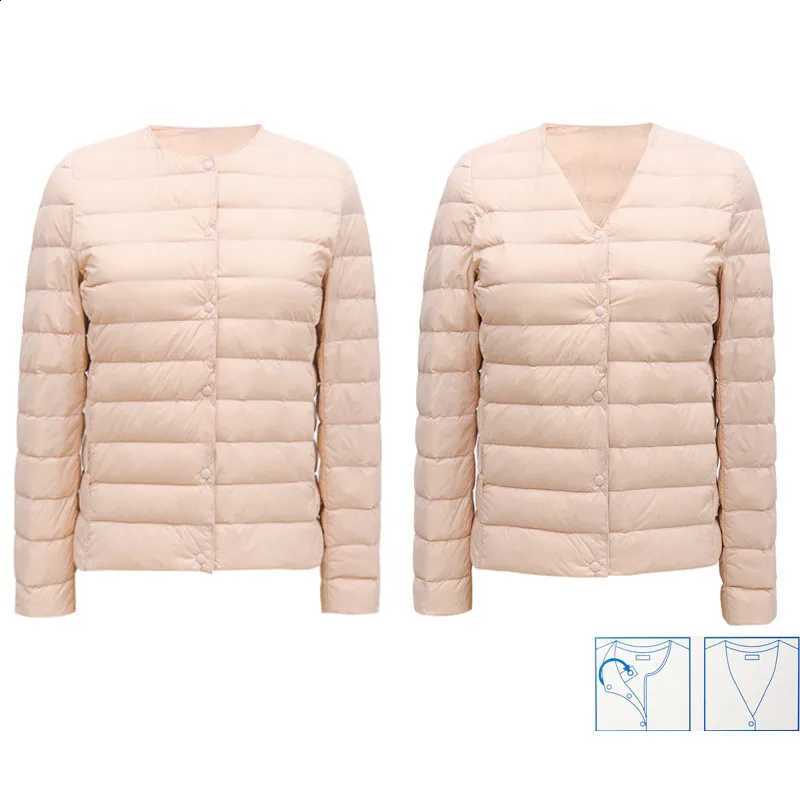 Women Down Jacket 2025 Autumn Winter Warm Ultra Light White Duck Down Coat Parkas Female Warm Bigsize Puffer Jackets Short Tops H260917