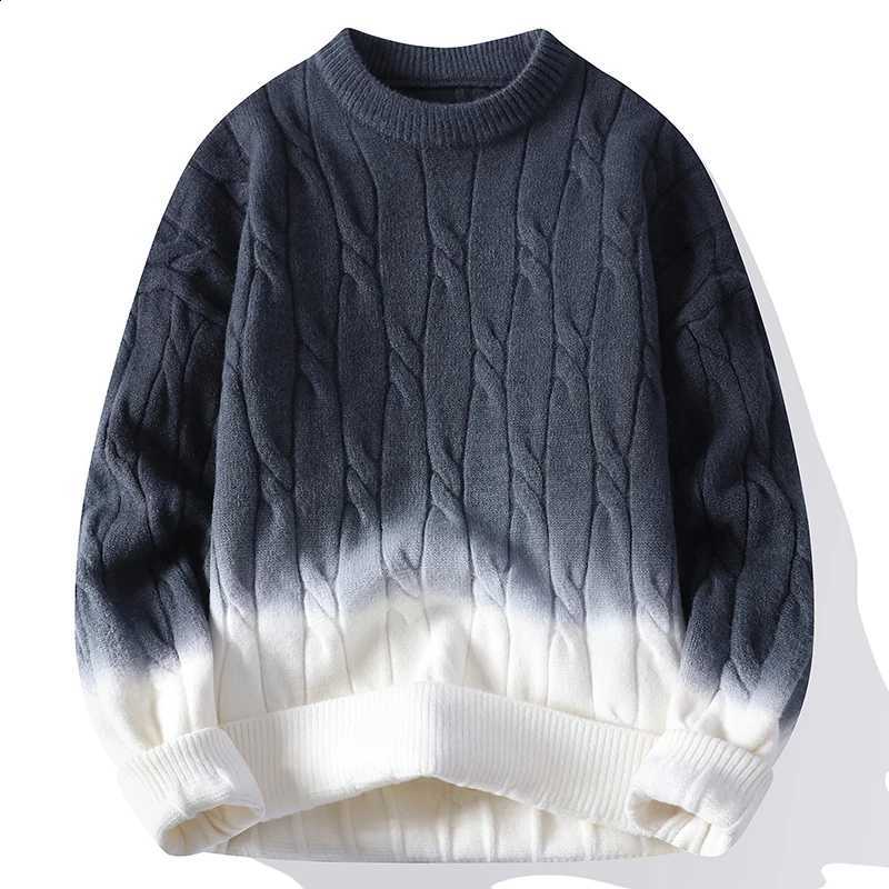 Knitted Sweater Twisted Round Gradient Neck Sweater Fashionable Korean Trend Interior Outdoor Fashion Top 2025 New Autumn/winterW260915