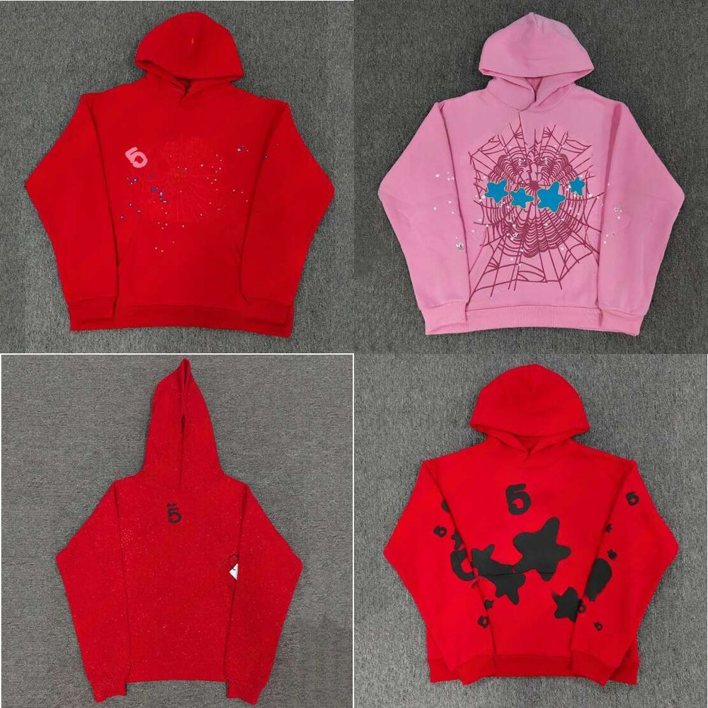cotton spiderhoodie Designer Hoodie Rhinestone Sweatpants Cotton Casual Pullover PantsLong Sleeve Hooded Sweater Hoody Hoodies Puff Prints spider Ho