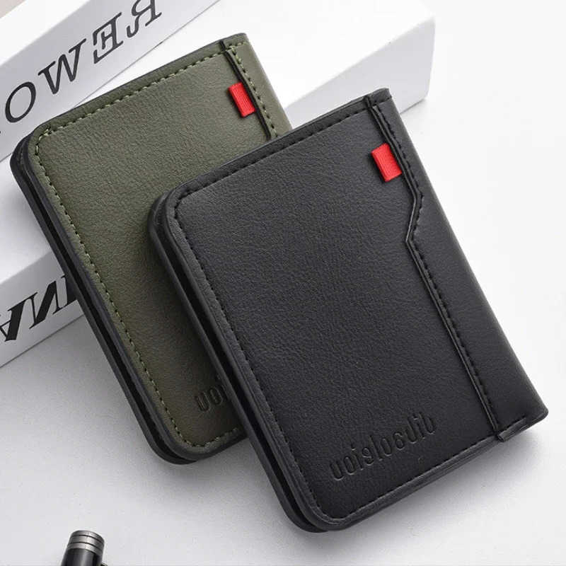 New Ultra-thin 1Pc Mini Soft PU Leather Wallet Holder Short Vertical High Quality Men's Small Short Wallets PurseT260917