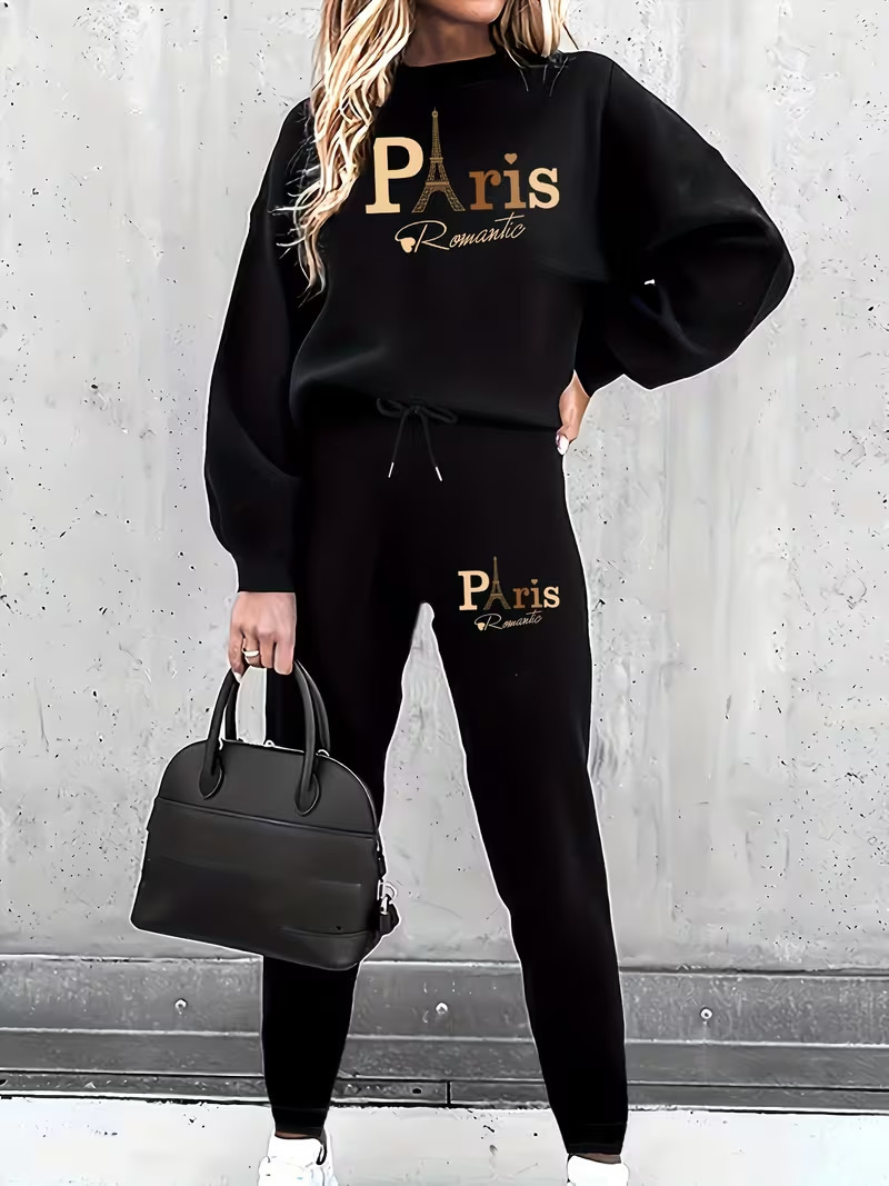 Designer 2026 New Fashion Casual Vacation Thick Autumn-Winter Sports Fashion Style Two-Piece Set 0019 Print