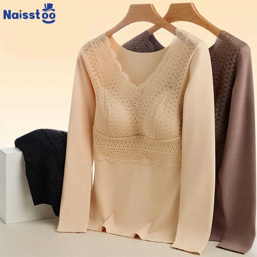 Naisstoo thickened thermal underwear winter and autumn thermal wear with bras tight slimming body shaper warm H260916