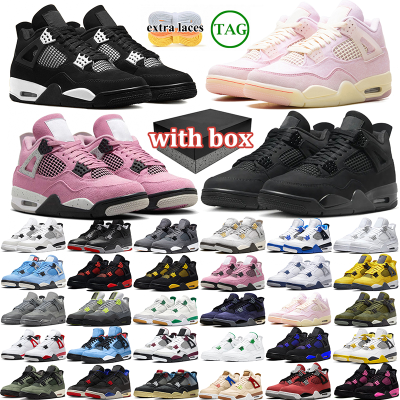free shipping with box 4 4s men women basketball shoes designer sneakers outdoor comfort sports shoe trainers black cat Fire Red white cement thunde