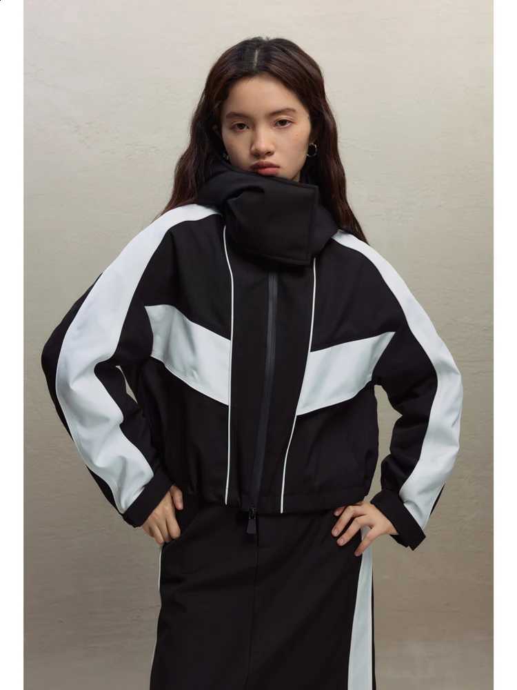 Matching ZIQIAO Outdoor Functional Color American Style Jacket for Women Winter Chic Design Straight Skirt Cotton Suit FemaleW260915