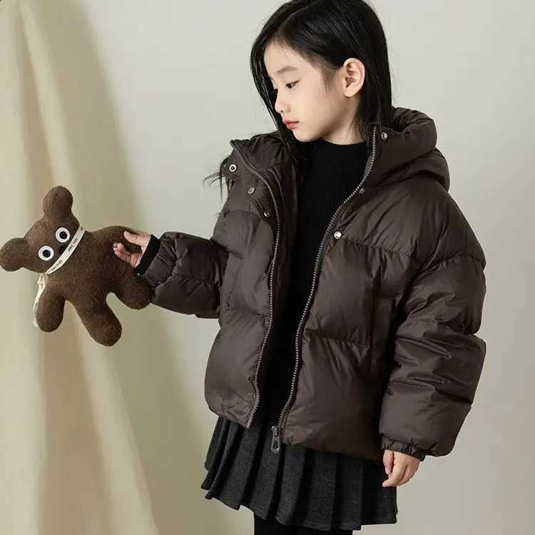Thickened 2025 New Korean Style Warm Windproof Short Cotton Padded Jacket for Boys Girls Big Kids Winter Fashionable Outerwear J260917