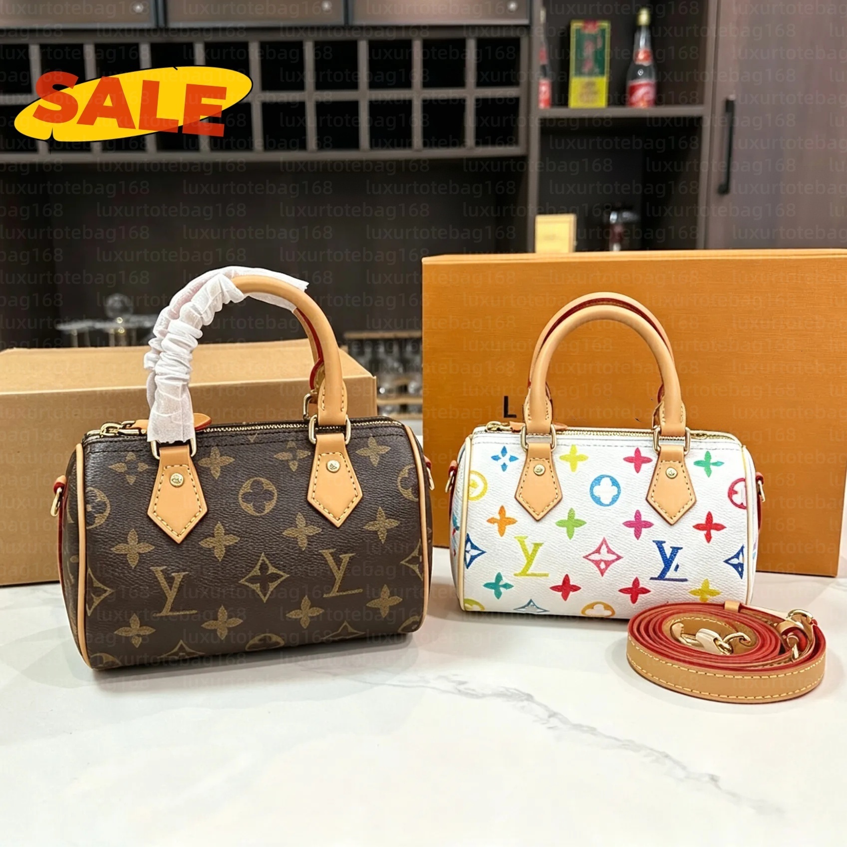 Designer bag Crossbody Bags Luxury Shoulder High Quality Women Jacquard Handbags Brown Floral Finish Leather nano bag fashion Chain Bag