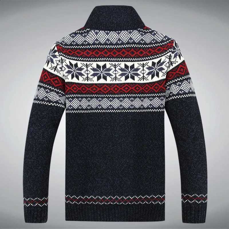 Thicken 2021 Male Winter Sweater Fleece Men Cardigan Cotton Knitted Jacquard Men's Sweater coat Size S -3XL J260916