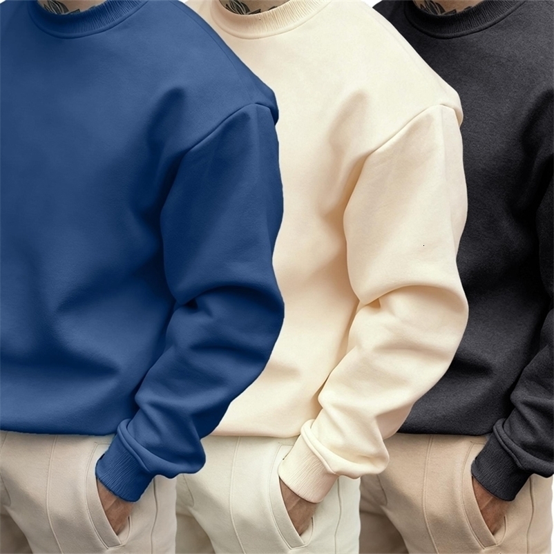 Mens Soft Autumn Sweatshirts Street Business Pullovers Comfortable Basics Tops Sport Casual Sportswears Daily All-Match Clothing 260916