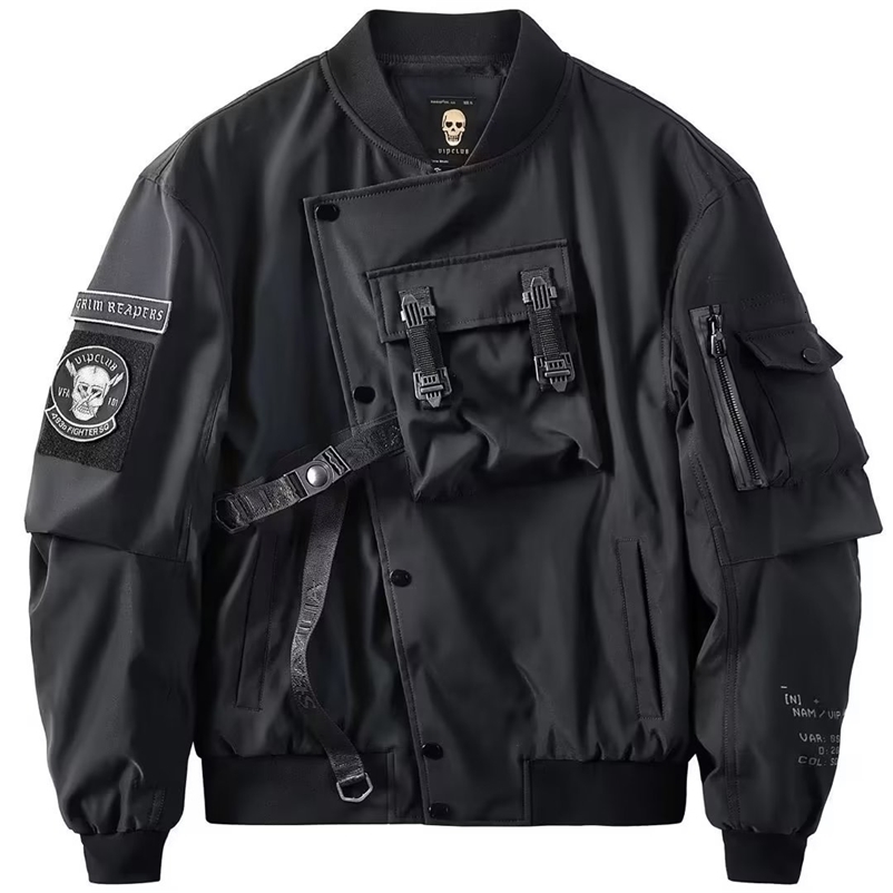 Dark Style Bomber Jackets For Men Hip Hop Baseball Uniform Multi-pocket Techwear Coat Work Jacket Chaquetas Hombre Erkek Mont 260915CJ