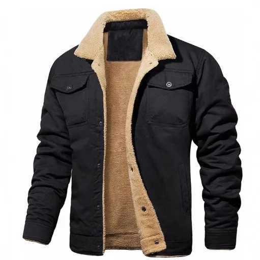 New in autumn and winter men's jacket velvet cotton tooling casual coat S2609170V3F
