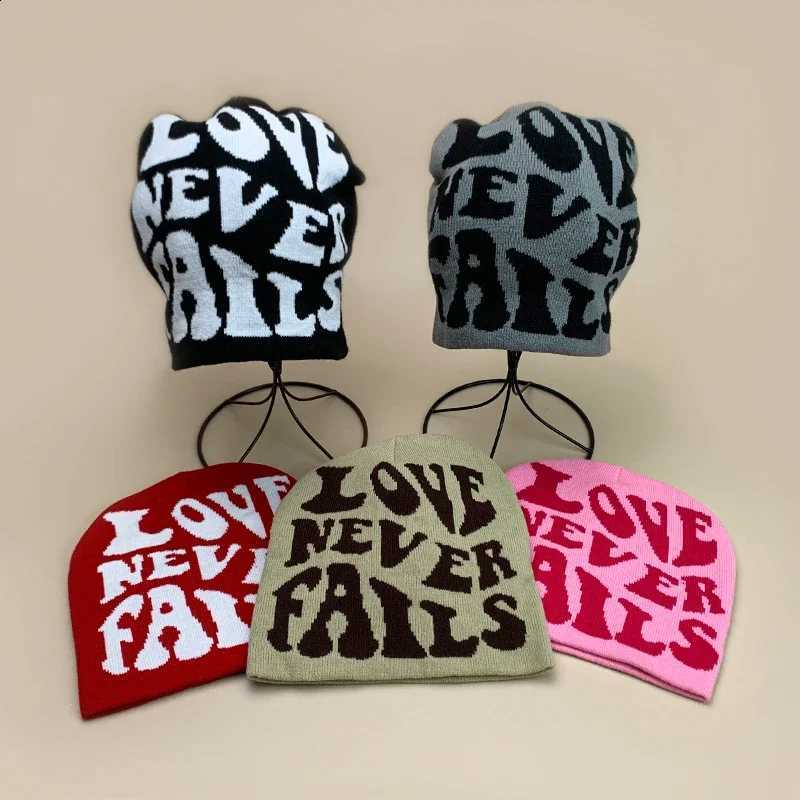 Hip Hop Simple Letter Knitted Hat Autumn and Winter Color Block New Unisex Street Warm Casual Versatile Personal Fashion BeaniesT260916