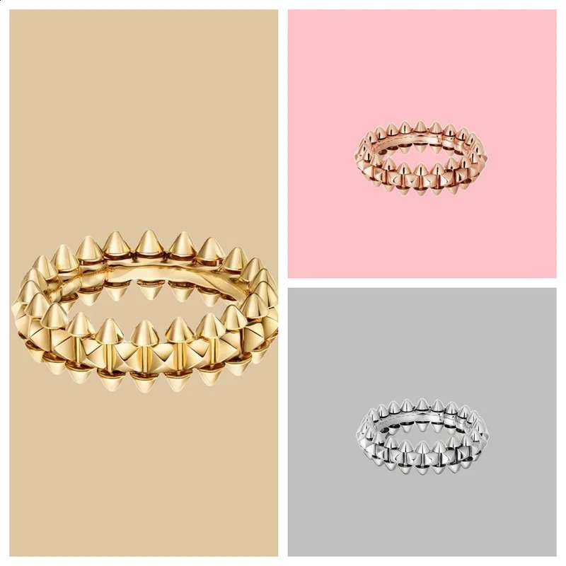3 Colors Optional 925 Sterling Silver Rivet Ring Punk Style Unisex Jewelry For Men Women 260915