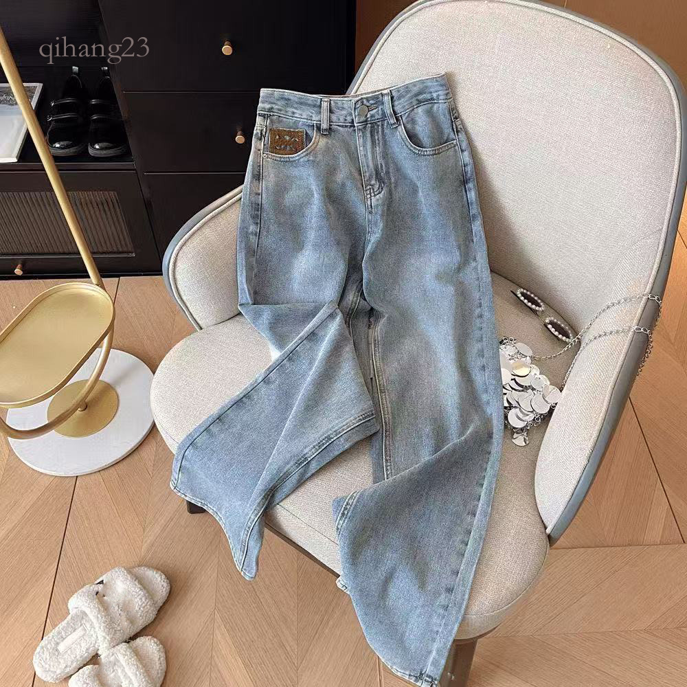 Jeans Designer Women High Waist Cc Jeans Cowboy Fabric Washed Blue Slim Fit Stretch Denim Pants Casual Skinny Trousers Fashion Ladies Cc Jeans Stree