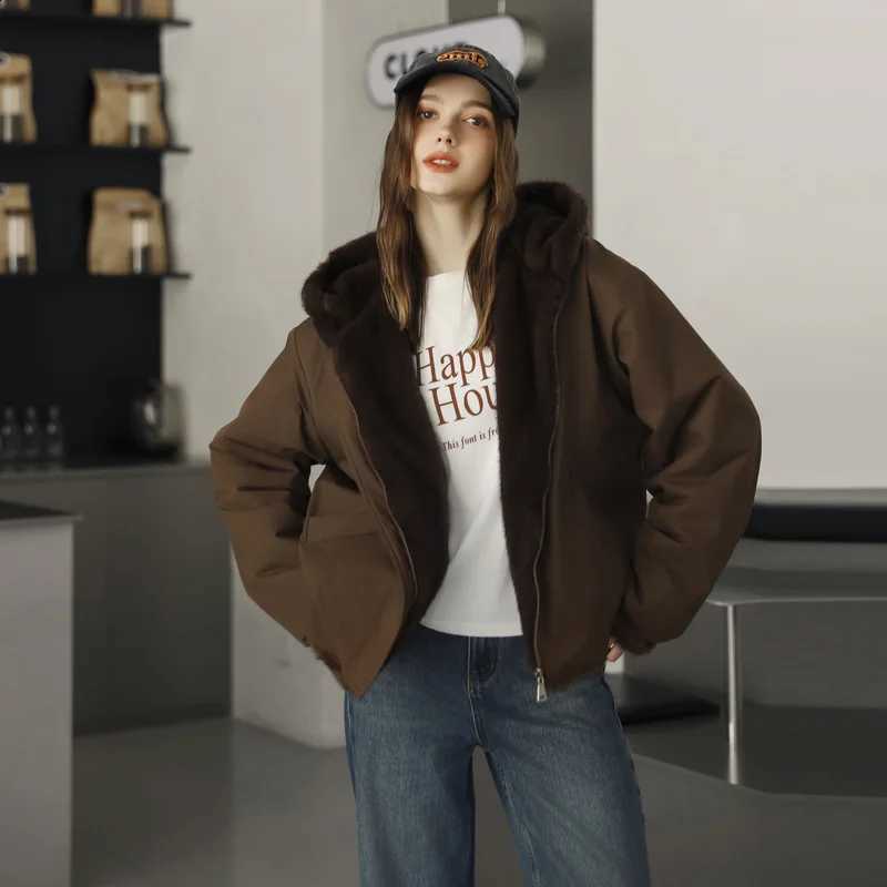 Winter Jacket Women Parkas 2025 New Fashion Double-sided Wear Cotton Clothes Korean Hooded Cotton Padded Jacket Female Outerwear H260917