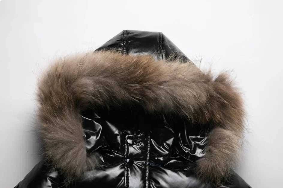 Jacket Down 2023 For Winter Girl Real Fur Waterproof Shiny Thicken Warm Boy Winter Outerwear Coat 1-8 Years Kids Parka Outfit J260917