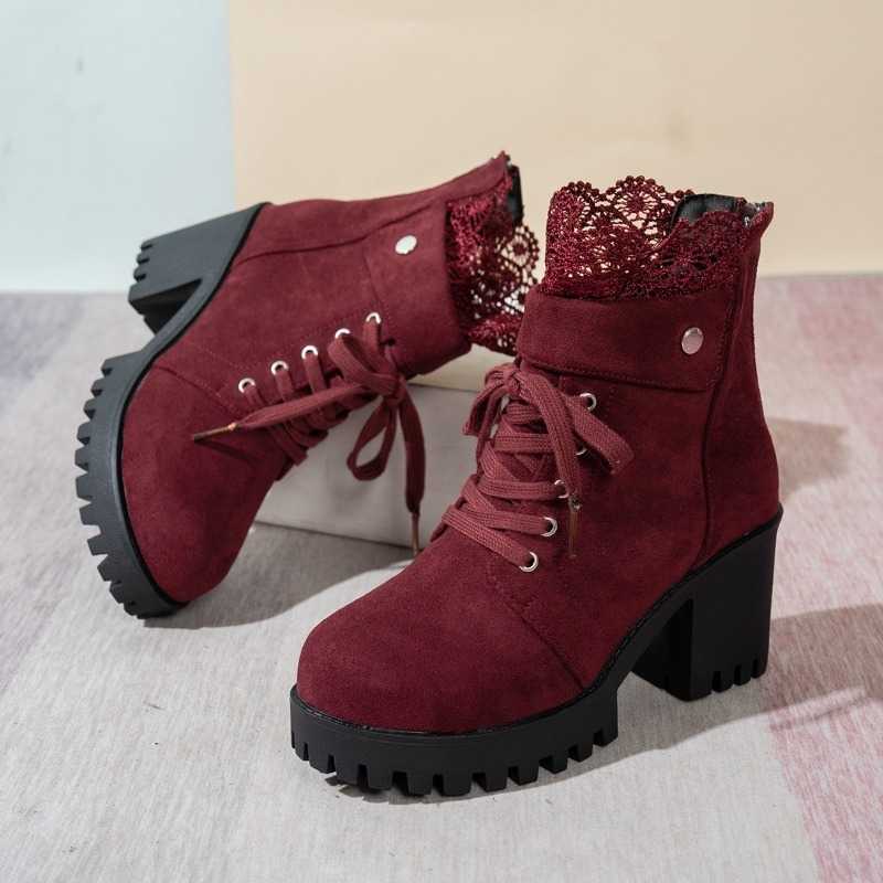 2025 Autumn Spring fashion and Booties Premium Platform Block Heel Boots for Women D260917