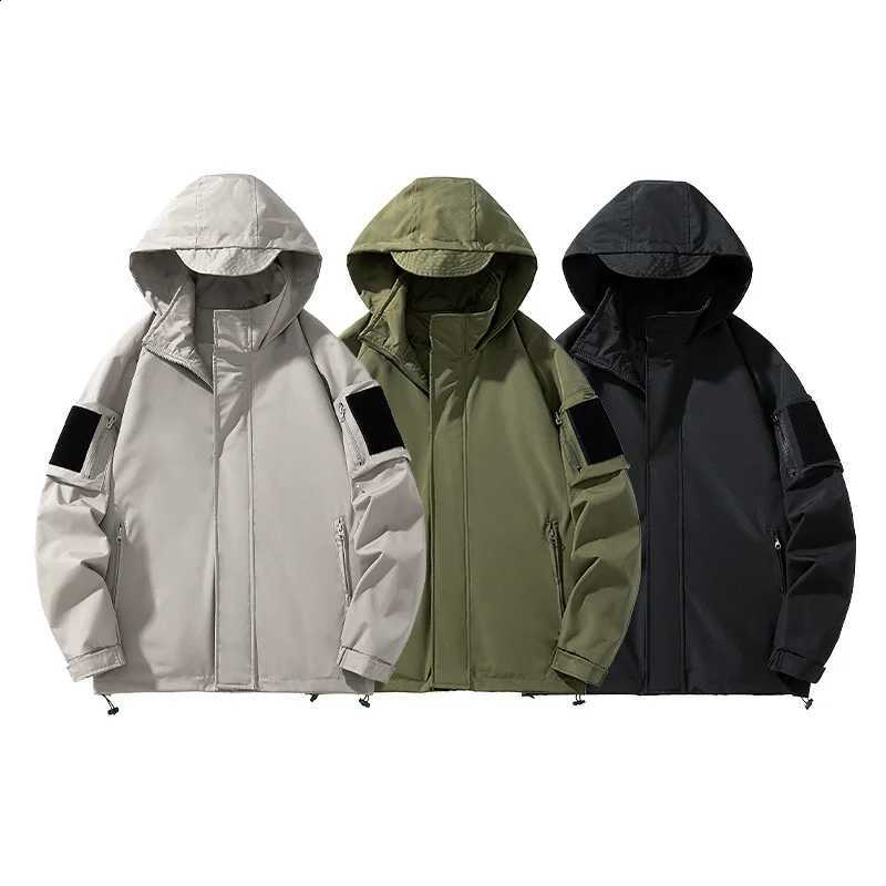 Spring Autumn Fashion Outerwear Men Fleece Sportswear Jacket Hiking Casual Windbreaker Coat Lightweight Waterproof Hoodies Tops C260917