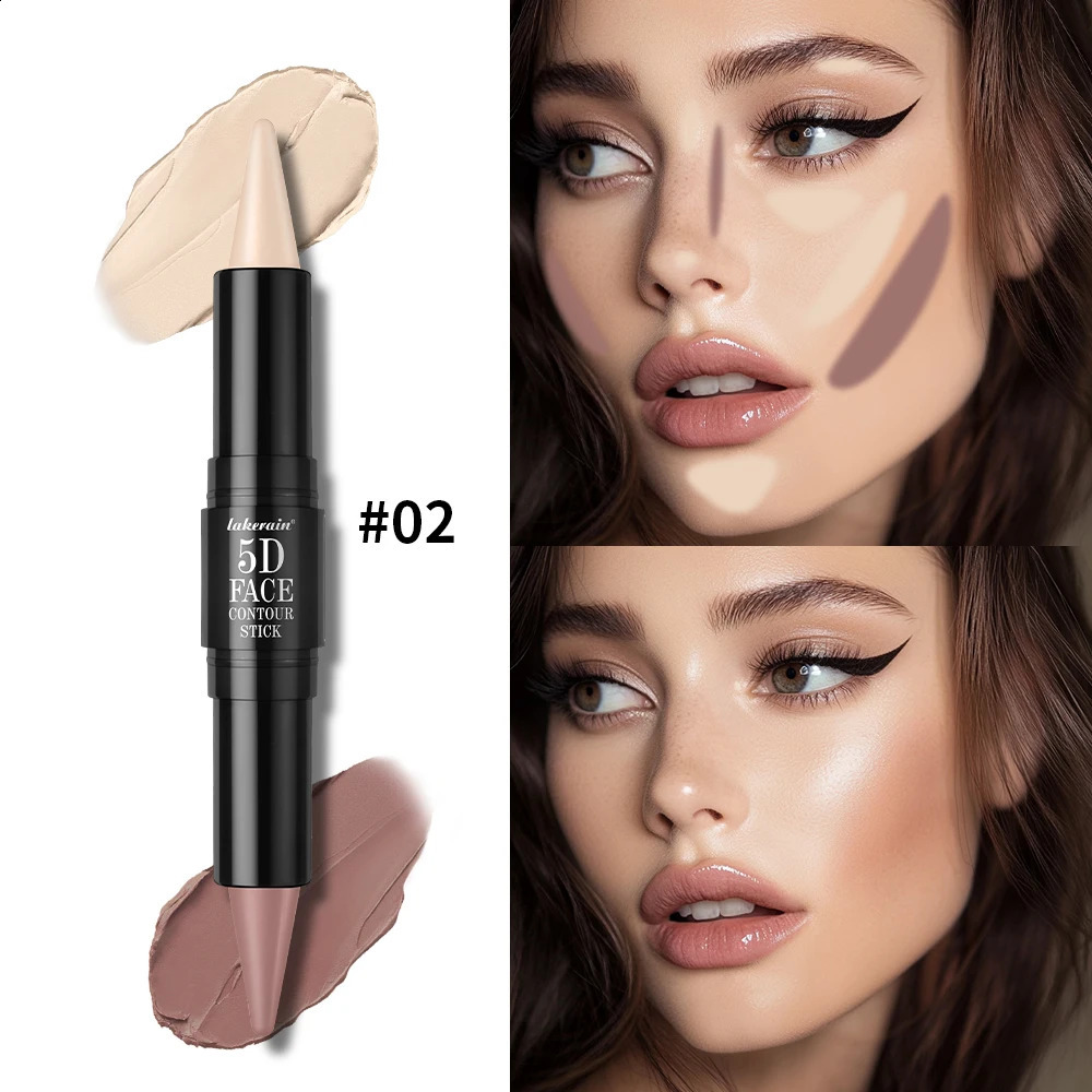Dual Head Contour Highlighter Stick Sculpt V Face Nose Shadow Concealer Waterproof Long Lasting Smooth Blending Facial Makeup Cosmetics 260917