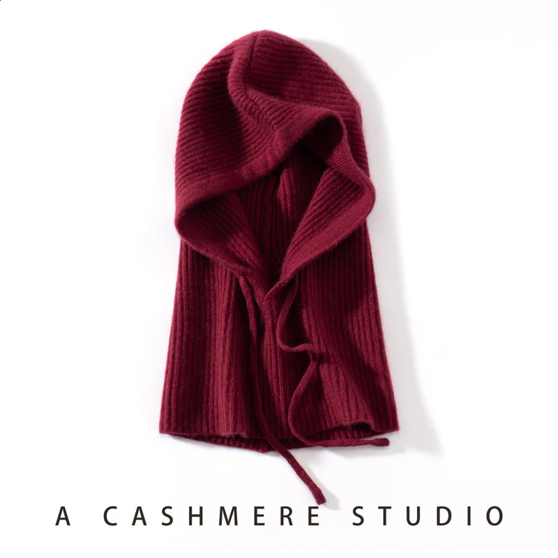 Autumn and Winter Women's Hat 100% Cashmere Knitted Scarf Hat Outdoor Warm Fashion Girl Cap Lady High Quality Soft Scarf 260917