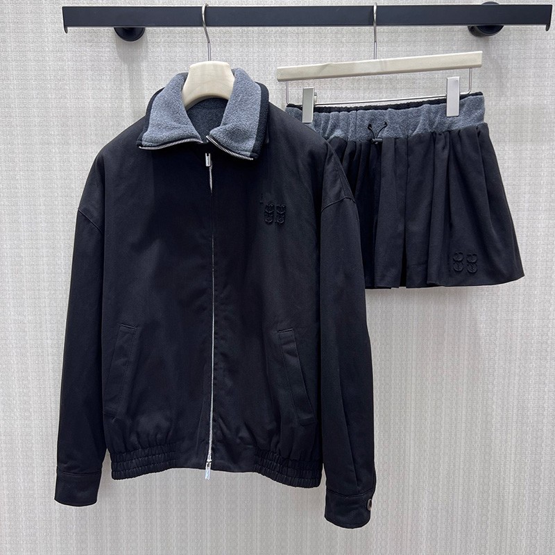 Luxury Women Warm Jackets Mini Skirts Fleece Zipper Coats Pleated Short Skirt Autumn Winter Street Style Y2K Vintage Overcoat