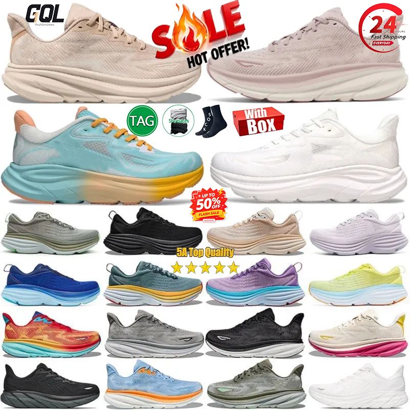 Designer Running Shoes For Men Women Clifton 10 9 Bondi 8 Runner Sneaker Black White Eggnog Cyclamen Vibrant Orange Blue Pink Grey Passion Fruit 36-