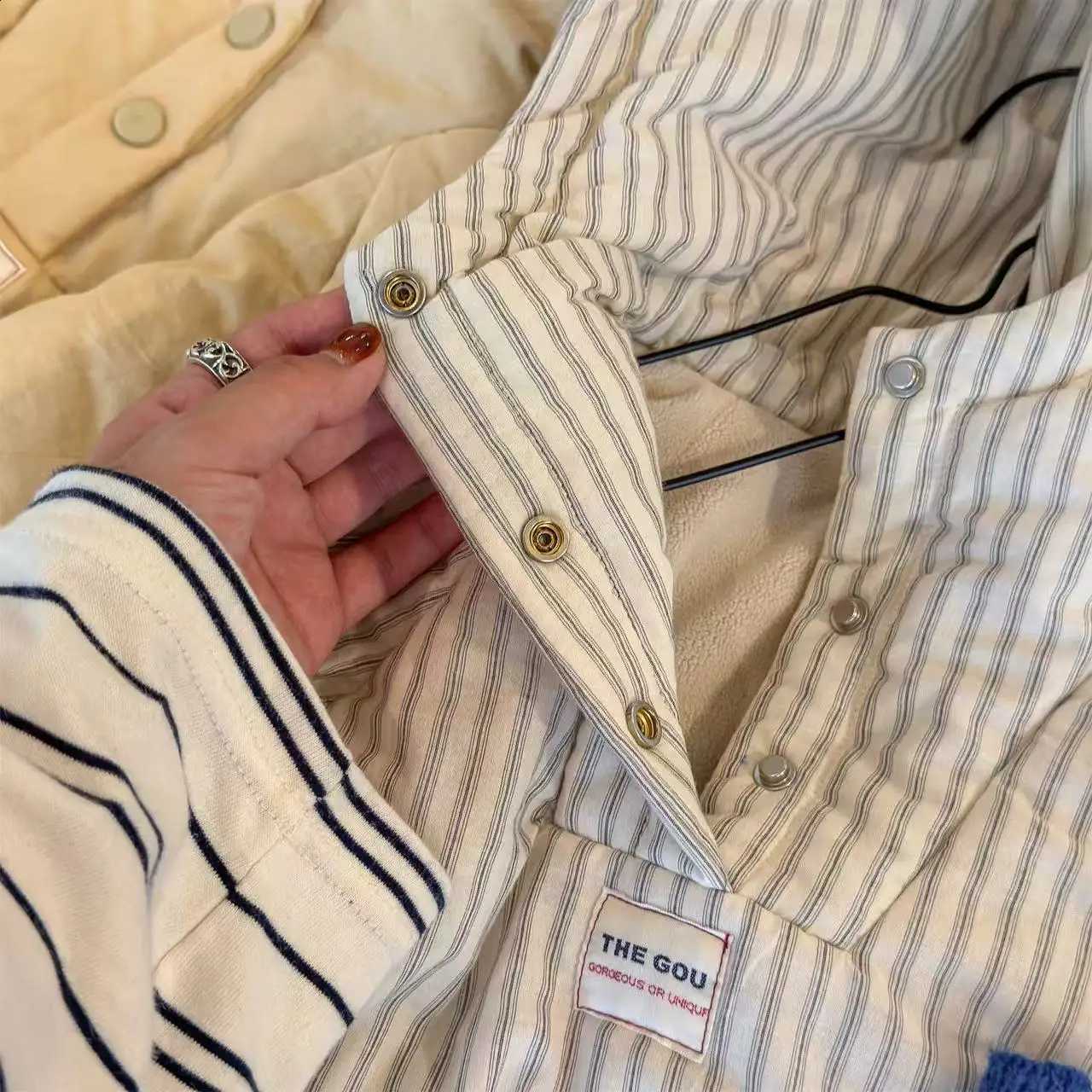 Cotton-padded 2026 New Winter Children Coat Hooded Fleece lining Unisex Toddlers Kids Striped Thicken Warm Outerwear 1-6Y J260917