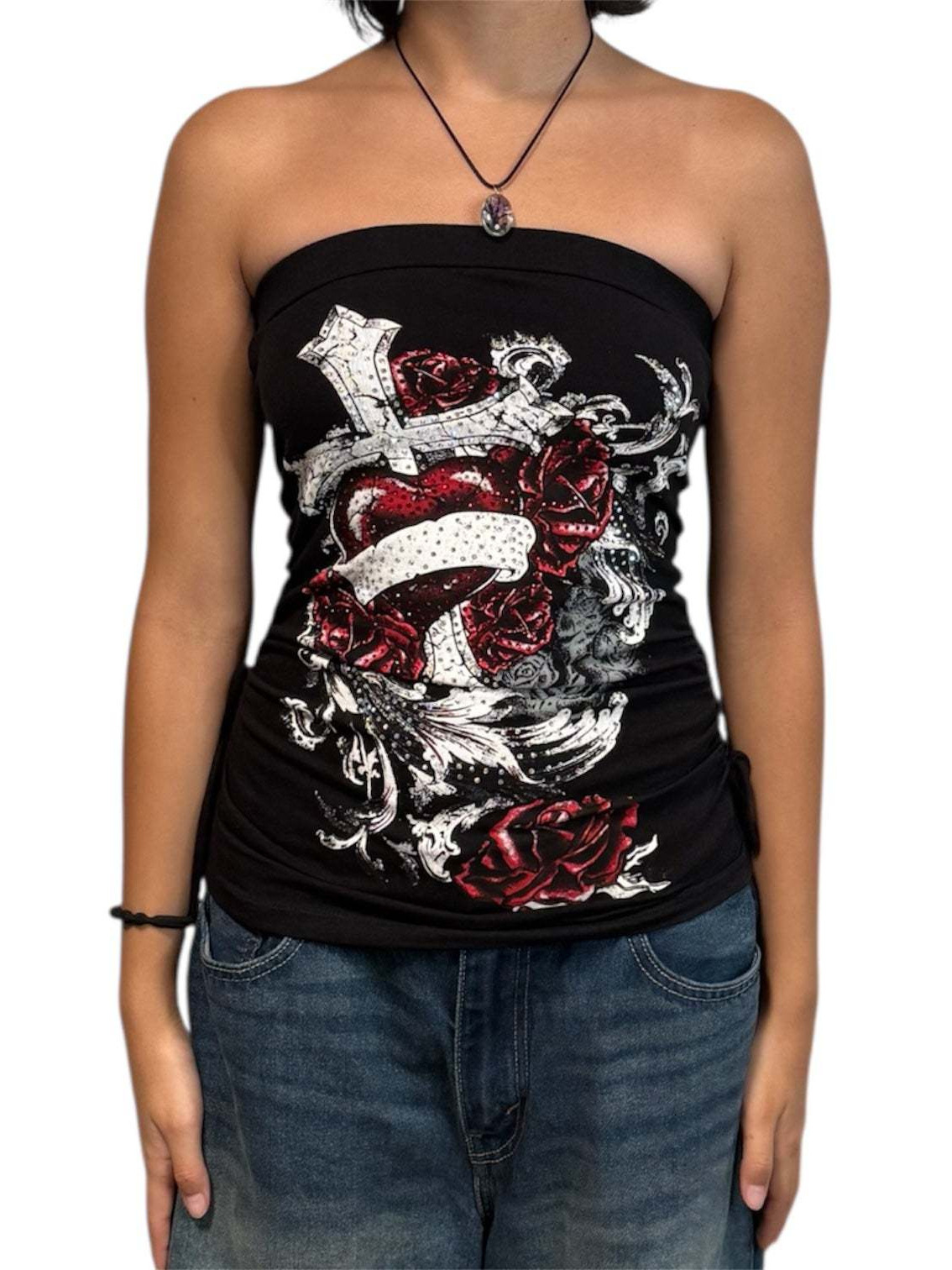 European and Cross-Border American Style Long Sleeve T-Shirt Dark Retro Y2K Printed Top High Street Gothic Trendy Outfit Ins 22