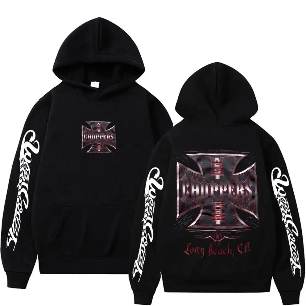 West Coast Chopper Vintage Graphic Sweat à capuche pour homme Coupe ample Pull à manches longues Imprimé Sweat-shirt décontracté Quatre saisons S