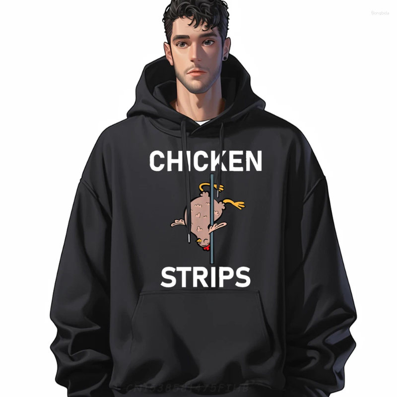 Men's Hoodies Chicken Strips Pun Funny Jokes Hip Hop Girlfriend Christmas Graphic Long Sleeve Est Crew Neck