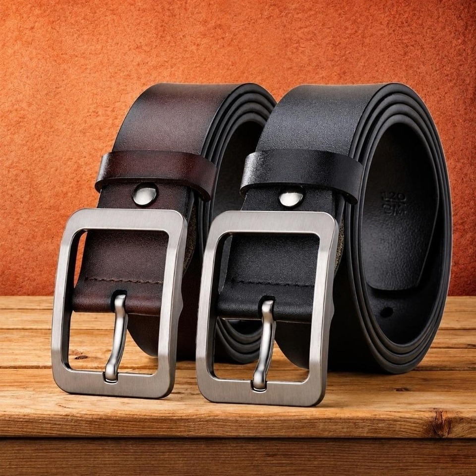 Versatile PU Men Casual Alloy Buckle Durable Leather Waist Belt Adjustable Waistband Daily Wear W260917
