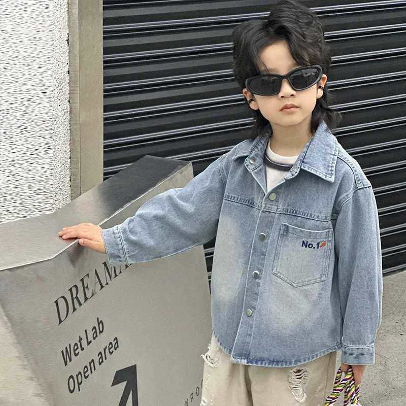 Autumn 2026 Spring Kids Denim Jacket With Front Pocket Infant Child Casual Jeans Coat Outfit Baby Boy Cool Streetwear ClothesT260916