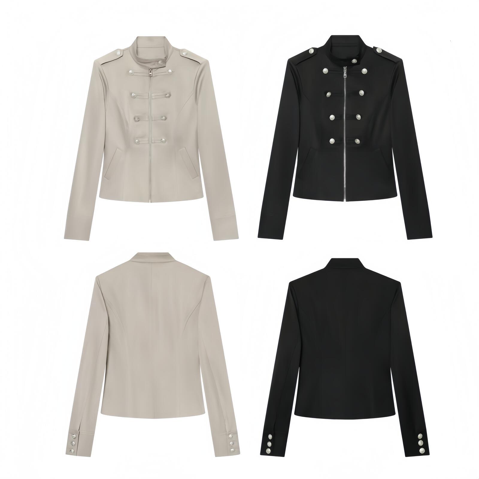 Designer Clothes Women Short Sleeved Jacket Double Dreasted Loose Fit Autumn Top Fashion Trend High End Solid Color Jacket Retro Style Comfortable F