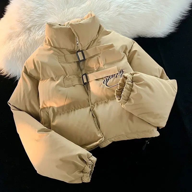 Trend American High Street Girl Short Bread Coat Autumn Winter Cottonpadded Jacket Slimming Overcoat Parkas 260916