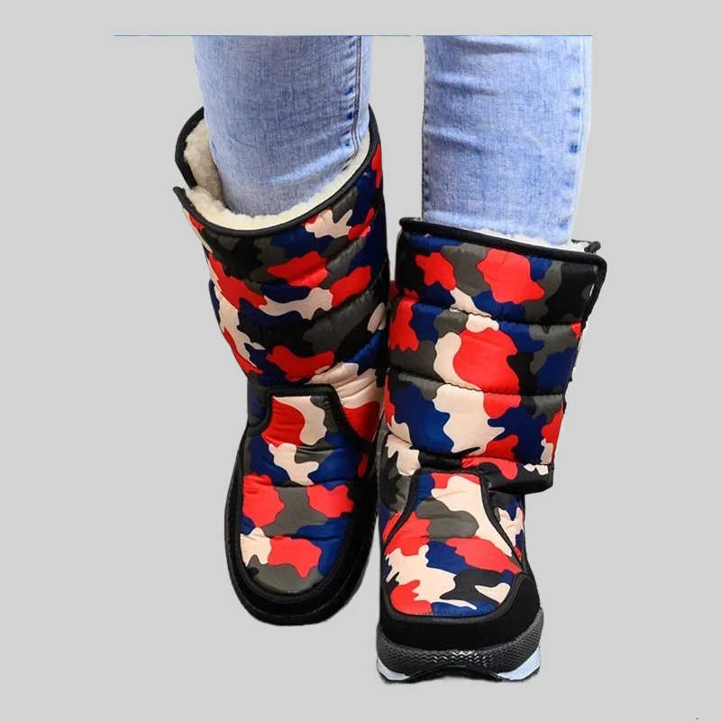 Men's Mid-calf Boots Outdoor Waterproof Men Snow Boot -40 Keep Warm Couples Non-slip Platform Women Shoes Big Size 36-47 D260917