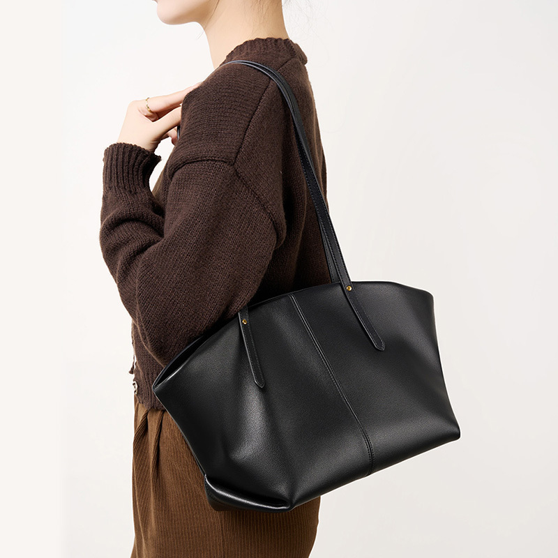 2025 New Women Tote Genuine Leather Large Capacity Women's Shoulder Bag Luxury Designer Bags Cowhide Female Handbags 2567