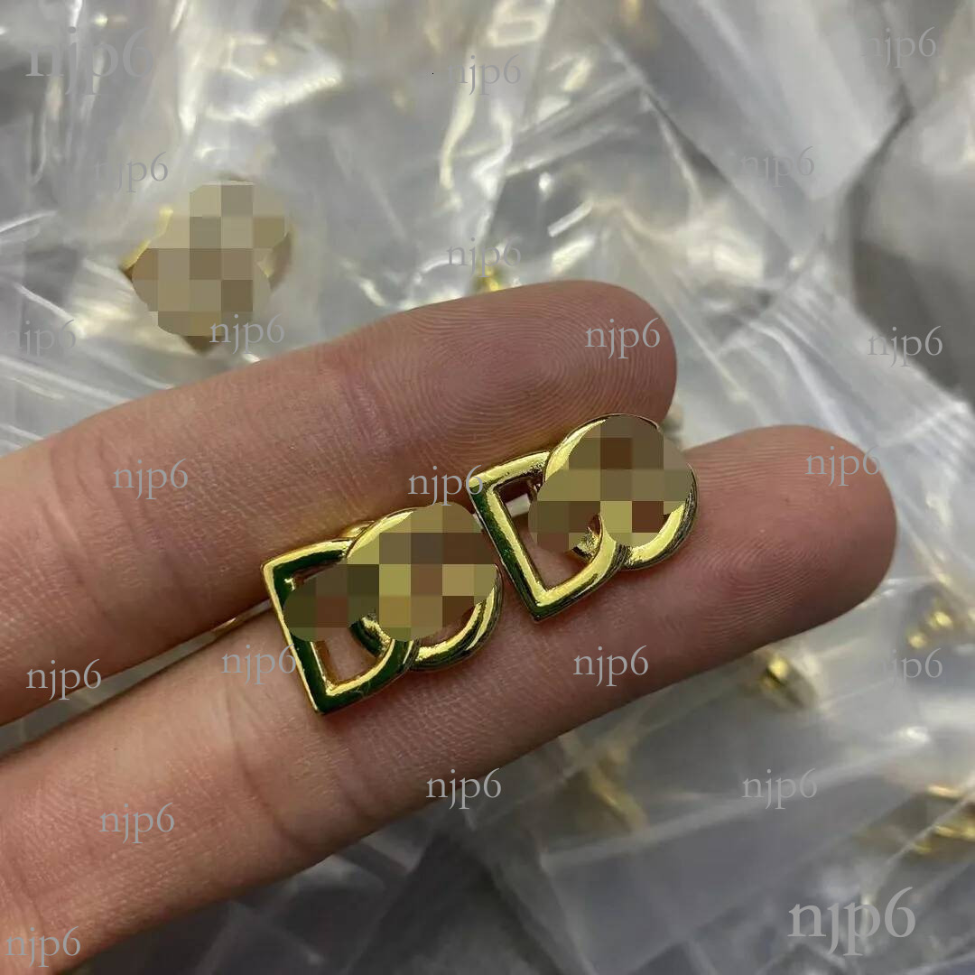 Simple Fashionable And Classic D Letter Brass Stud Earrings Gold Plated Women Girls Valentines Mothers Day Wedding Birthday Designer Jewelry Perfect