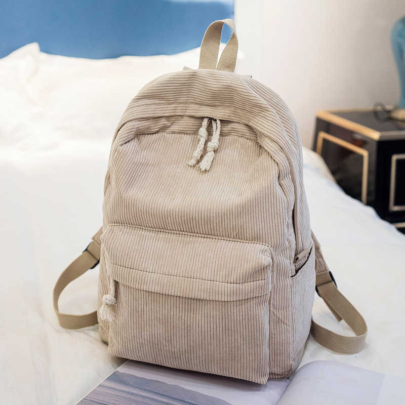 Solid Corduroy Schoolbag Color Bag Personalized Travel Simple Corduroy Backpack Unique GiftsT260917