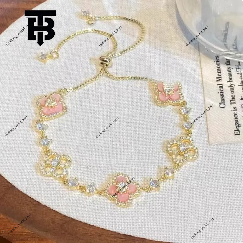 TB BHULAMTE Designer Lucky Bracelet New Luxury Women's Gold Clover Shiny Hollow Accessories Elegant Party Jewelry Fashion Festival Gift cc3 458