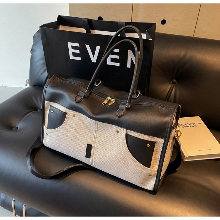 Travel Woven Large Capacity High-End Feel Single Shoulder Business Trip Fitness Storage Korean Style Women's Tote Bag Wholesale 2c1