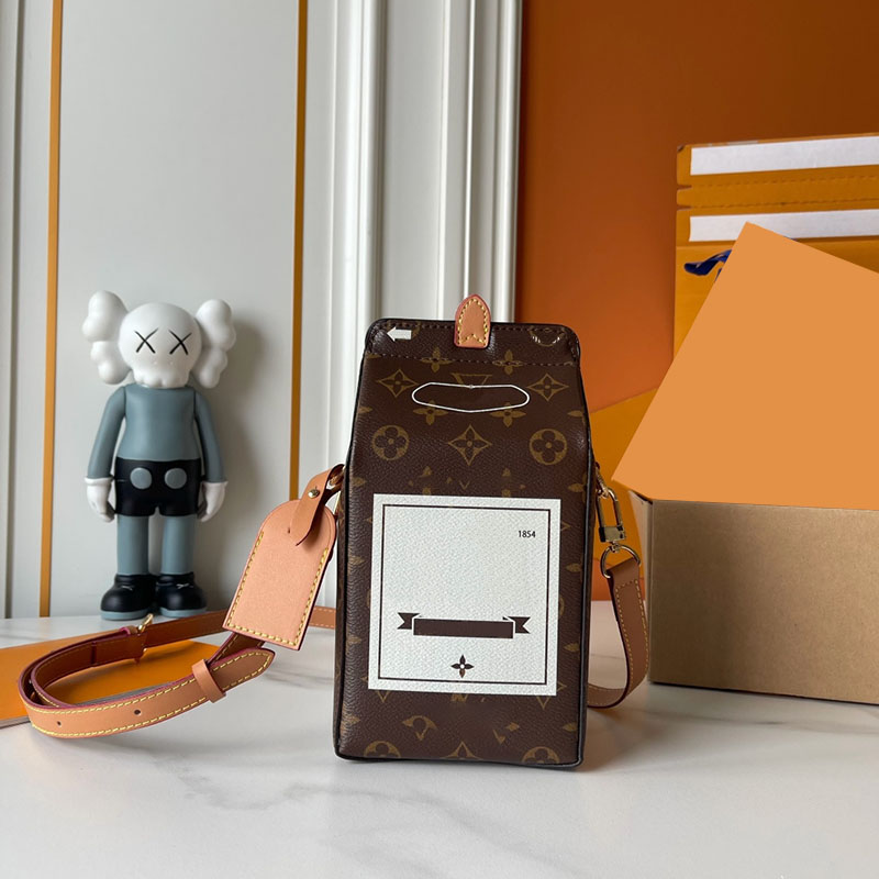 2026 Designer Milk Bag Box M29326 Milk Shaped Bag Luxury Canvas Leather Shouder Bag Cross Body Bag Woman Mans Fashion Handbags Travel Bag