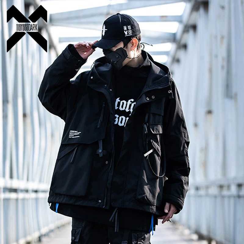 Techwear Cargo Jacket Windbreaker 2023 Spring Tactical Functional Coats Loose Jackets Streetwear Hip Hop Streetwear C260917