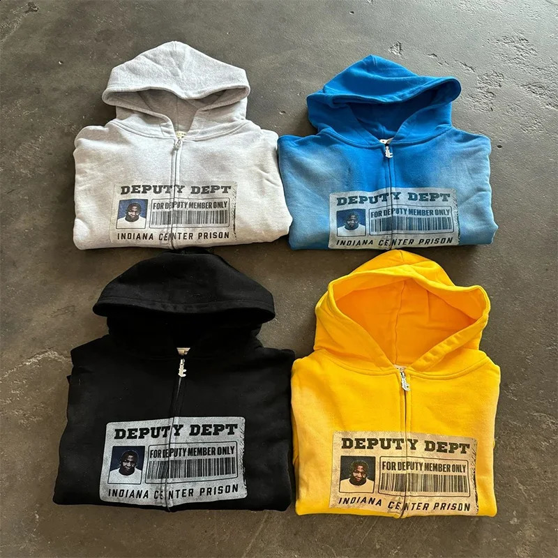 Y2K fashion hoodie men's coat trend print zipper hoodie female Harajuku hip hop Goth casual Joker coat multi-color sweatshirt 260917