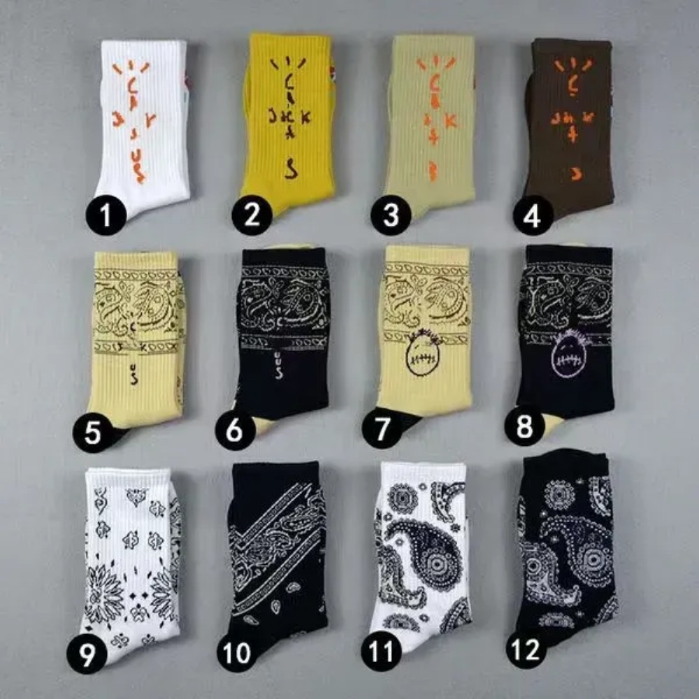 Mens Fashion Printed Cotton Sports High Socks Breathable Striped Luxury Socks for Men Women Soccer Basketball Thick Socks