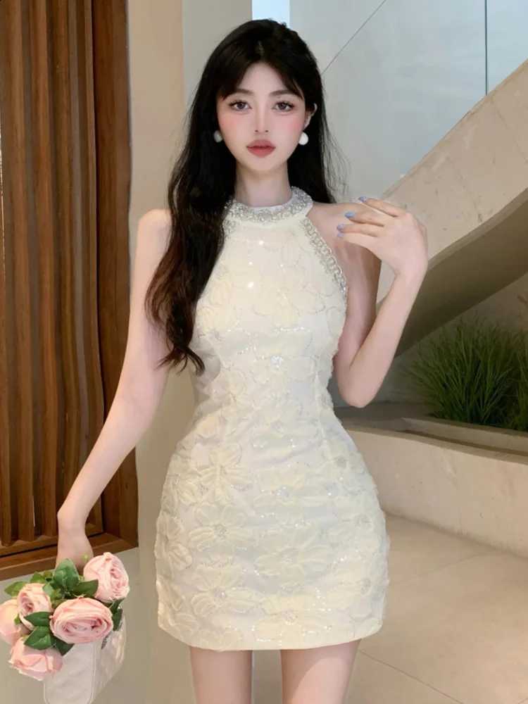 Small French Elegant Fragrance Summer Dress Women Fashion Luxury Beading Bodycon Mini Dress Hotsweet Sexy Dress Party Vestidos C260917