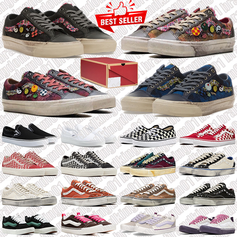 with box van old skools shoes knu designer pearlized sneakers pearl mens trainers women men outdoor sports sneaker runners casual walking jogging fr