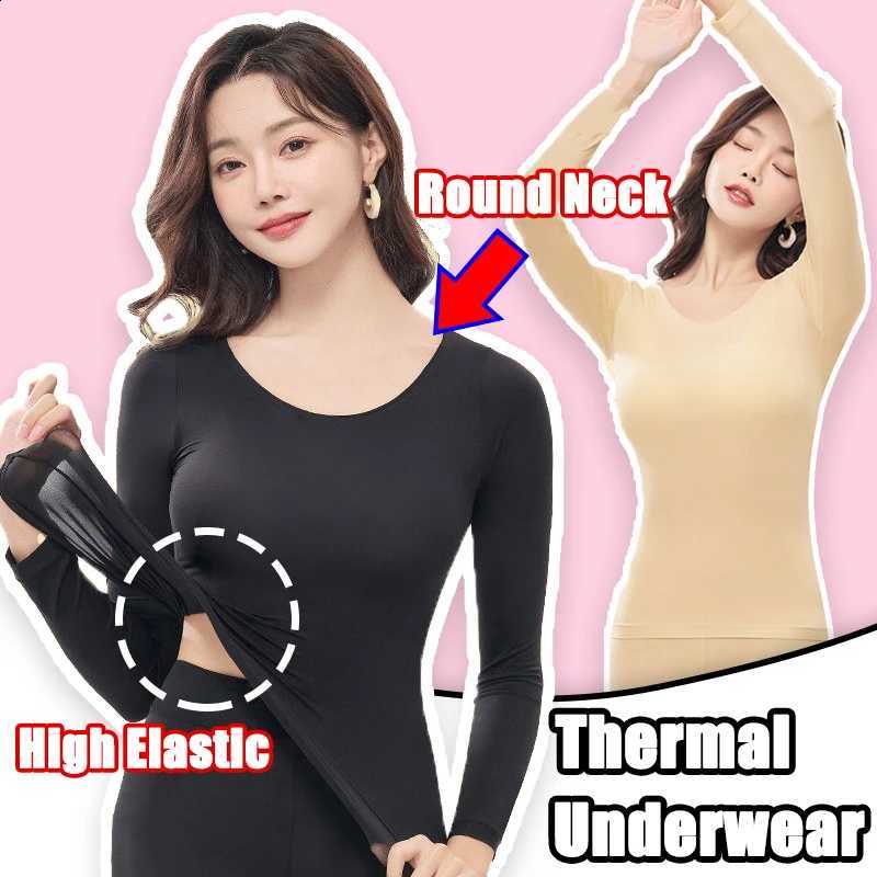 Women's Round Neck Thick Thermal Underwear Set Extreme Heat Seamless High Elastic Clothing Panties Lingerie Pajamas Sexy Gifts H260916