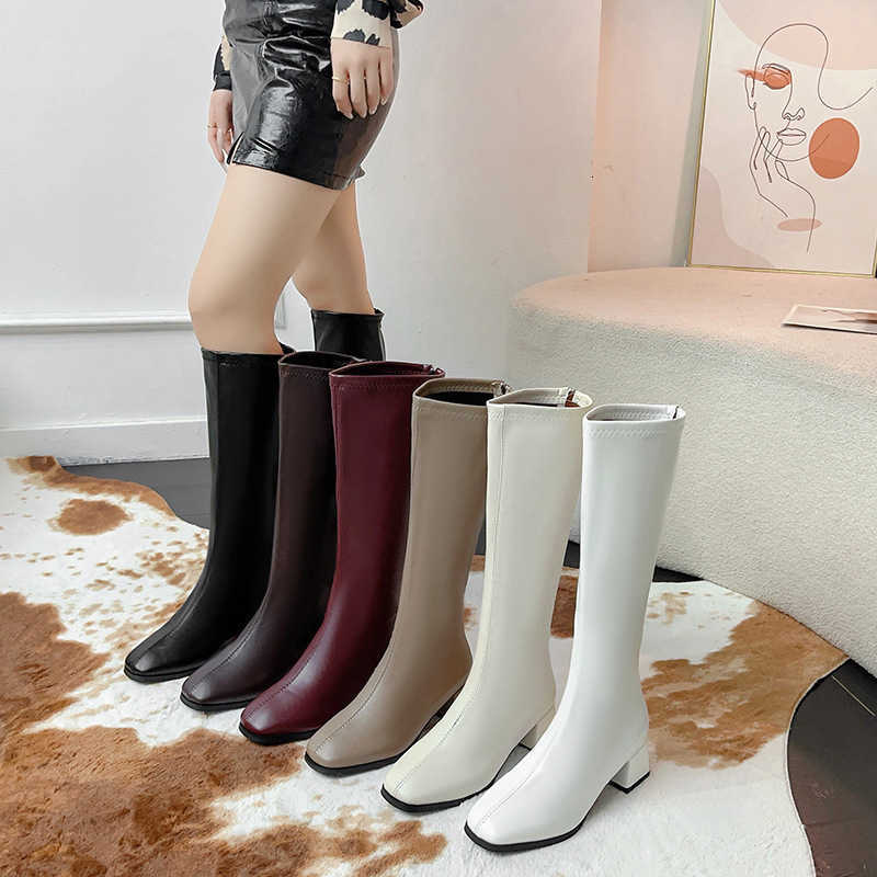 Women's Long Boots Hot Sale Of The Season Autumn New Korean Version Square Head Thick Heel fa1 Boots Side Zipper High Heel D260917