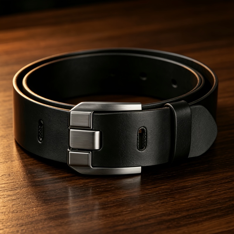 Men's belt stylish wide pin alloy buckle design, perfect with jeans and outdoor travel, suitable as a holiday gift W260917