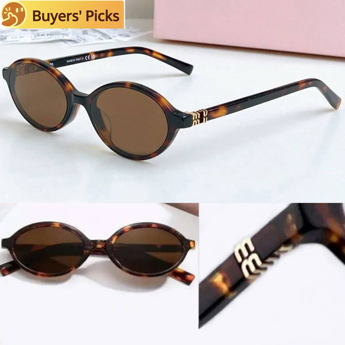 2026 Designer Sunglasses For Women Men Small Oval Frame 04ZS UV400 Lightweight Tortoise Glasses Thin Acetate Gold Brown Pink Lenses