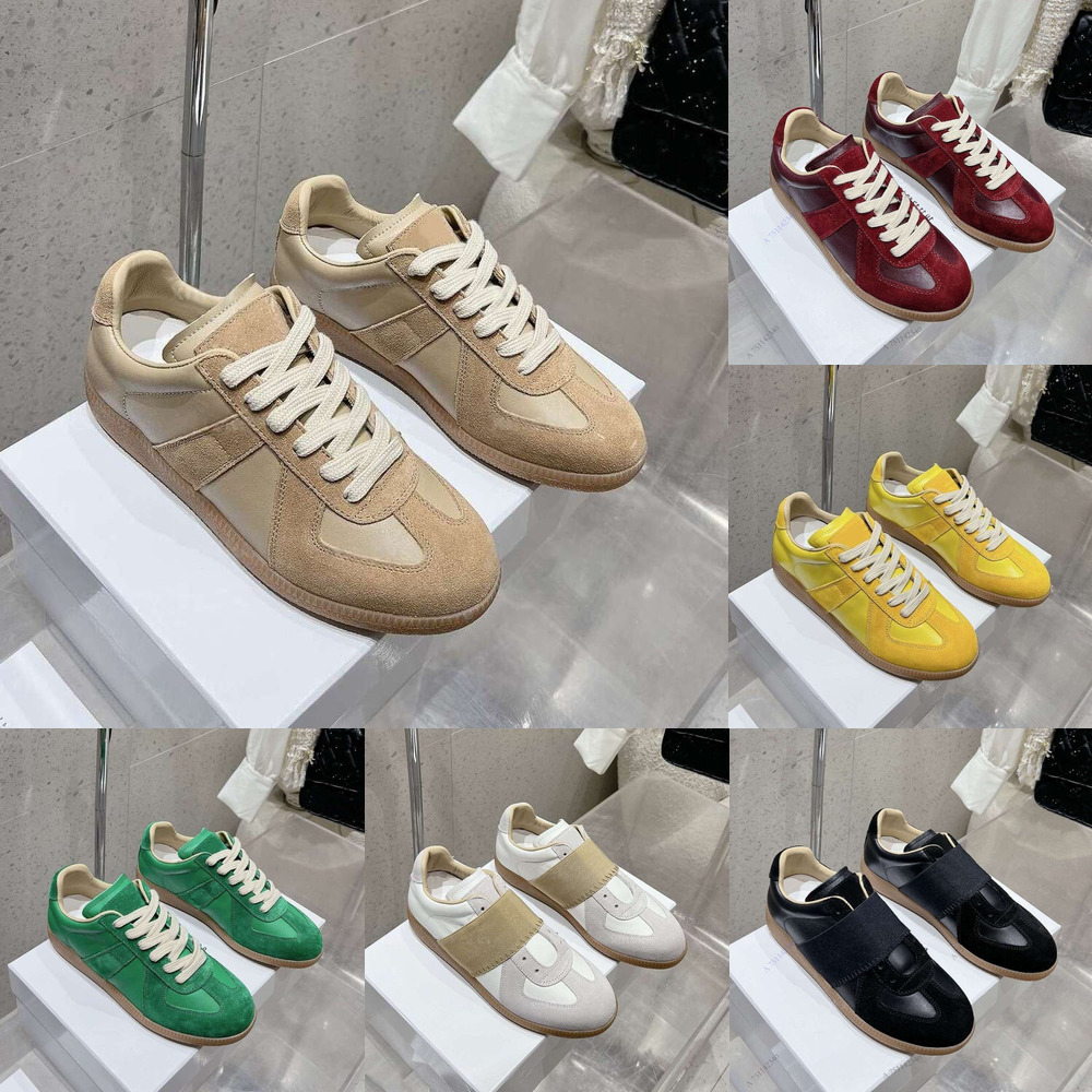 TOP 2026 Designer brand dress shoes margela M M6 army gum gats Trainer paint Trainers Sneaker black grey white painter nude patent brown Superior qu